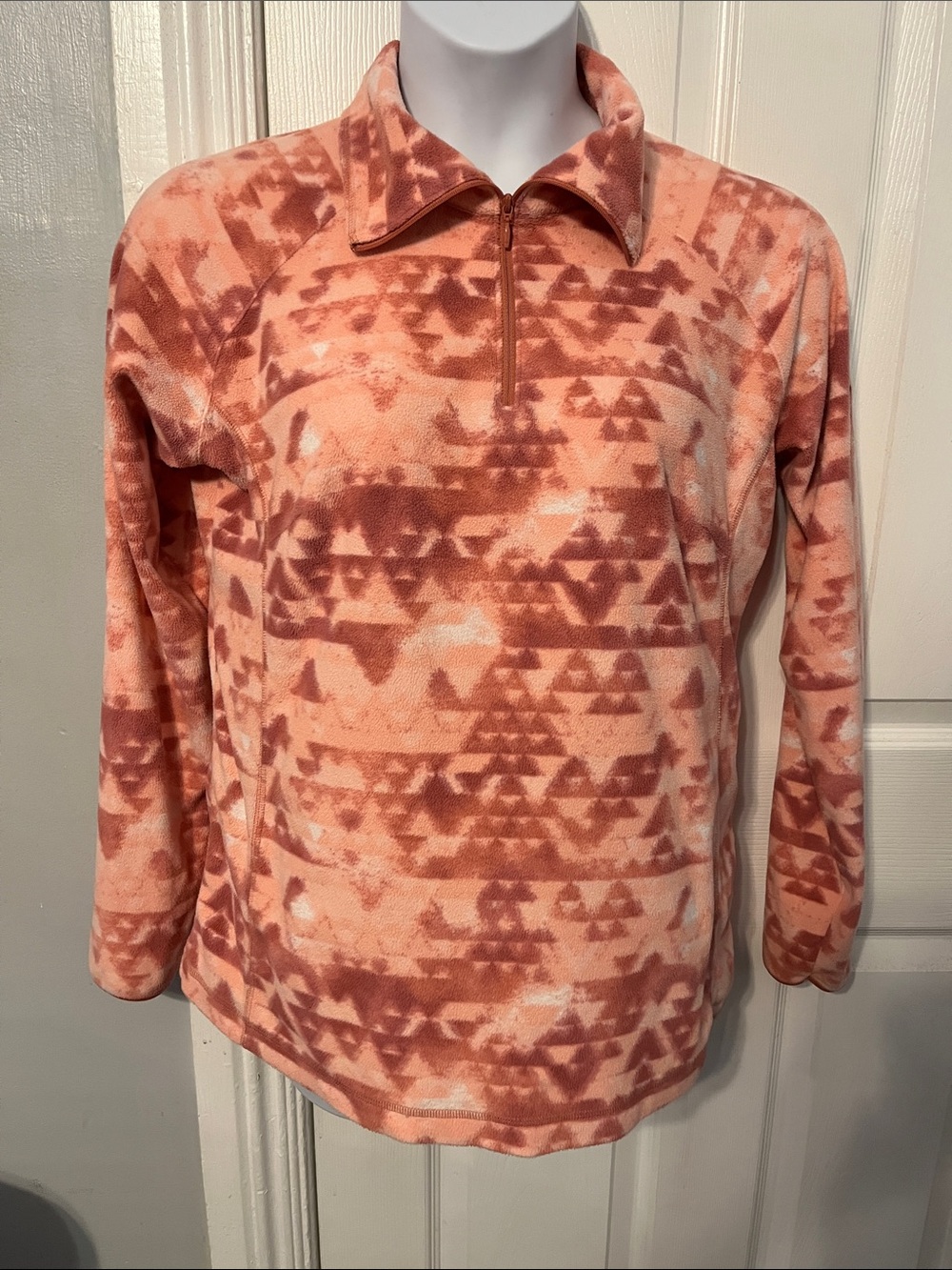 Columbia Micropolar Artic Air Aztec Print Quarter Zip Fleece Top